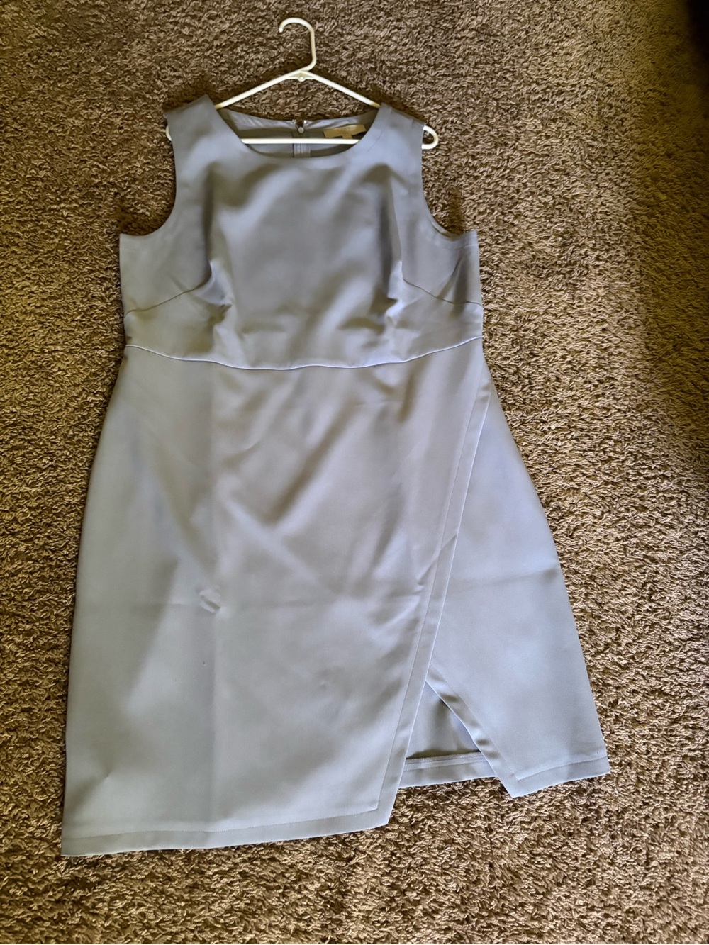 LOFT Sleeveless Midi Sheath Dress in Light Gray